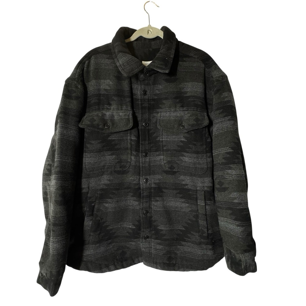 American Eagle Jacket Men XL Sherpa Lined Striped Aztec Southwestern Blanket